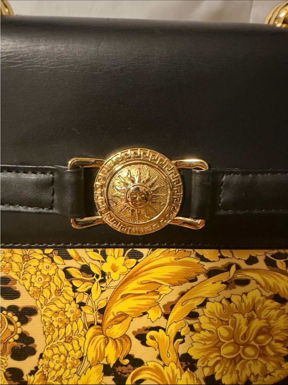 Vintage Gianni Versace Baroque Leopard Medusa Top Handle Bag Strap - Picture 4 of 10